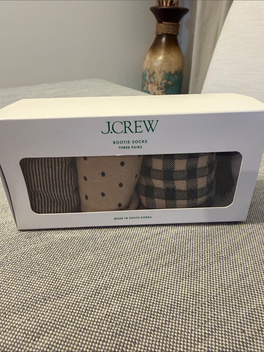 J. Crew Tan and Black Patterned Bootie Socks - 3 Pack